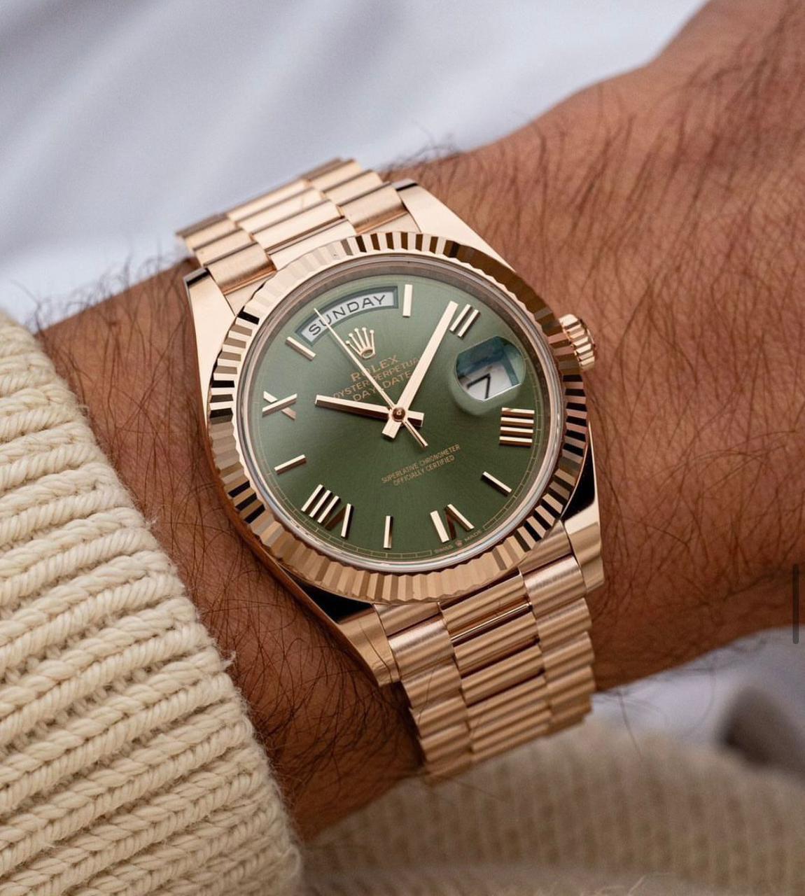 Day-Date 40 Gold Green Ombre Roman Numeral Dial